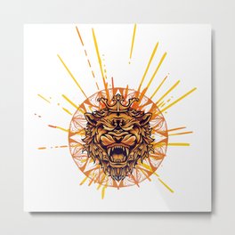 Sun King Lion Metal Print