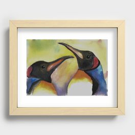 Plotting Penguins Recessed Framed Print