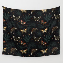 Midnight Butterflies Wall Tapestry