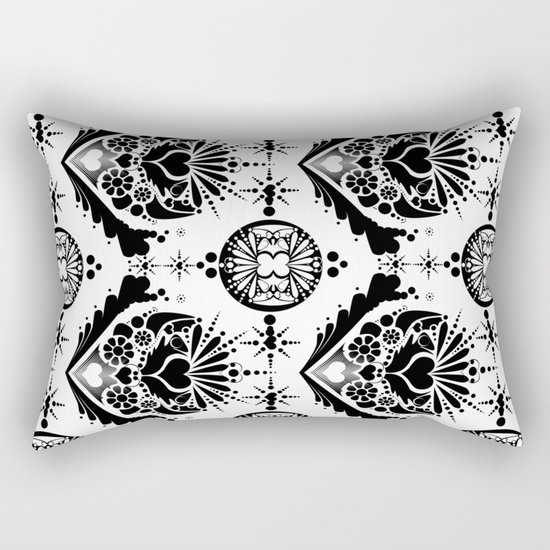 black pattern 8 Rectangular Pillow