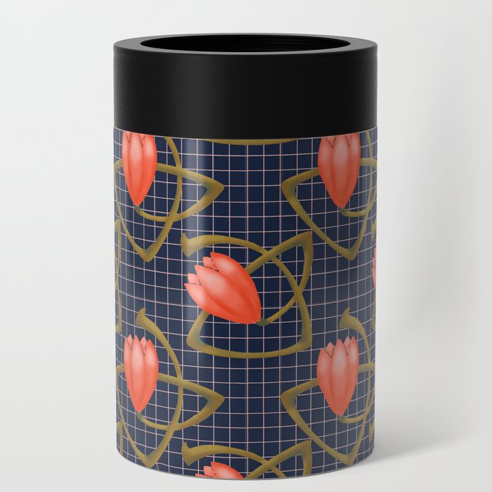 Vintage tulips Can Cooler
