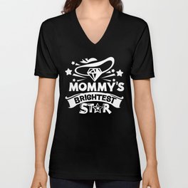 Mommys Brightest Star Cute Children V Neck T Shirt