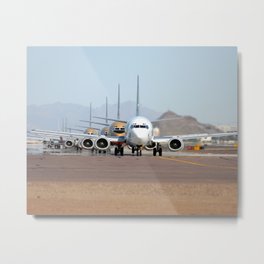 Busy Airport Lineup Metal Print | Christmas, Flightattendant, Photo, 737, Airpalne, Gift, Pilot, Airlines, Taxiway 