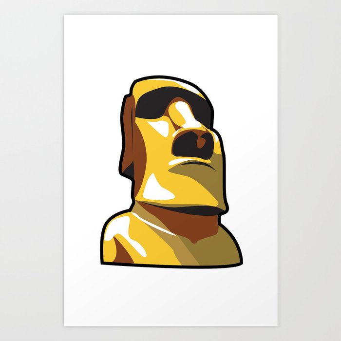 Gold Moai Art Print