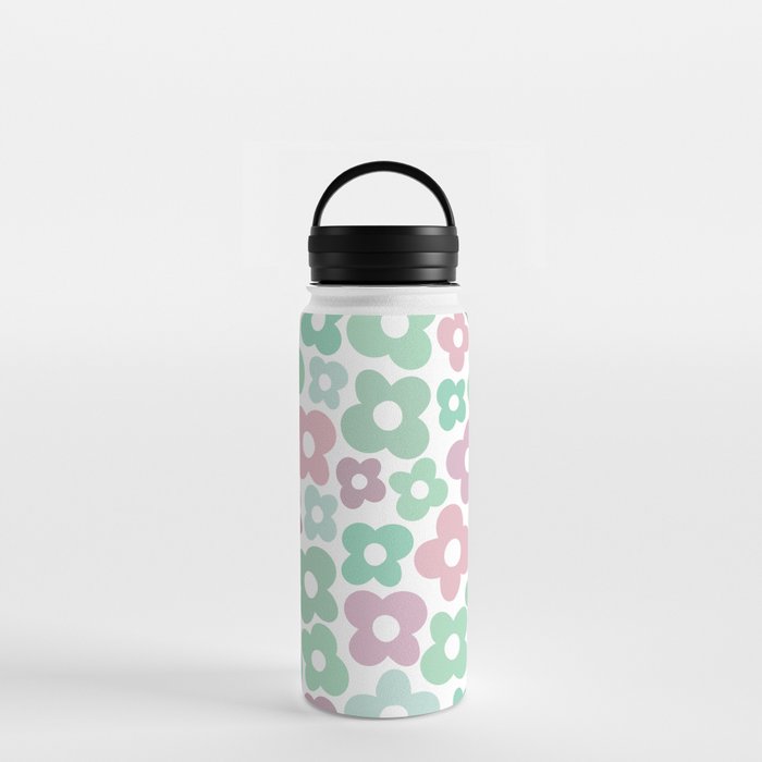 Pink & Mint Flower Power Water Bottle