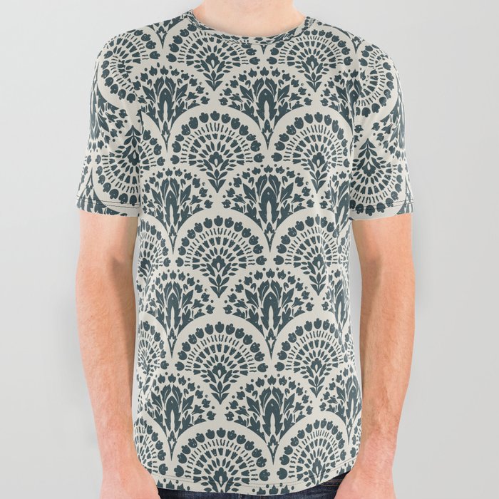 Art Deco Patterned Boho All Over Graphic Tee