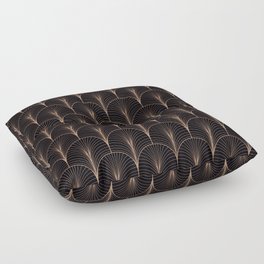 Art Deco Midnight Pattern Gold Black Floor Pillow