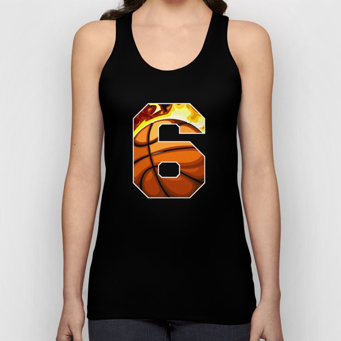 Boys Personalized Custom Number 6 Basketball Tank Top