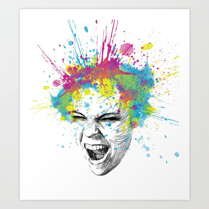 Crazy Colorful Scream Art Print