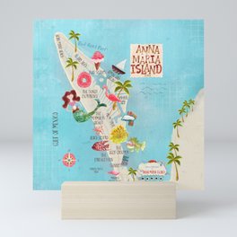 Anna Maria Island Map Mini Art Print