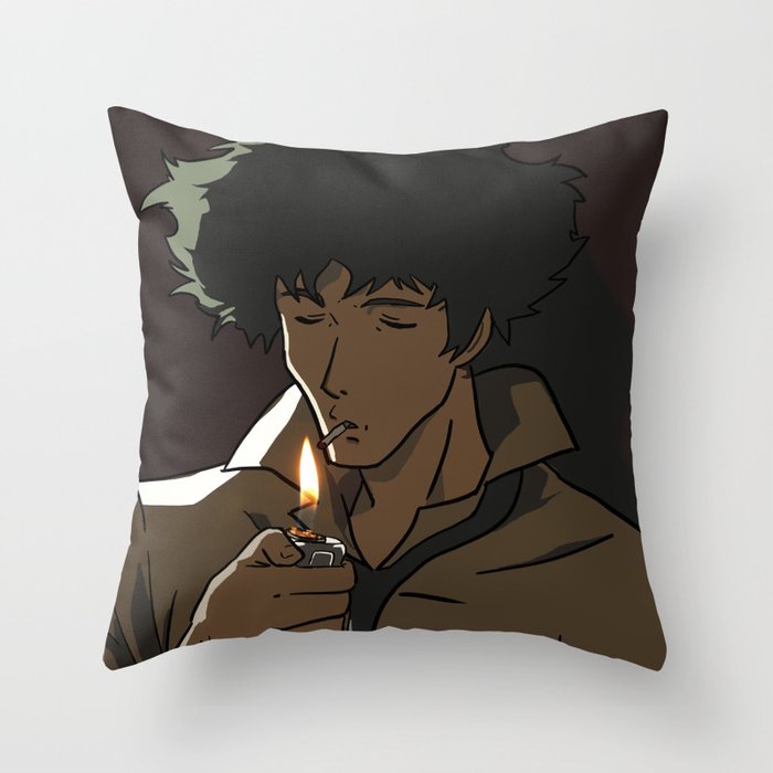 Spike lighting his cigarette Throw Pillow