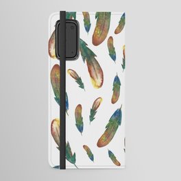 Vibrant Feather-Green, Red and yellow  Android Wallet Case