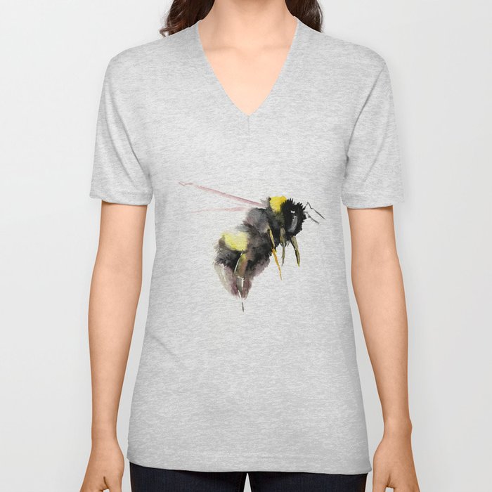 Bumblebee, bee art, bee design V Neck T Shirt