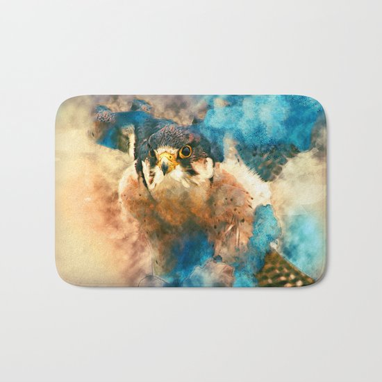 Peregrine in the Clouds Bath Mat