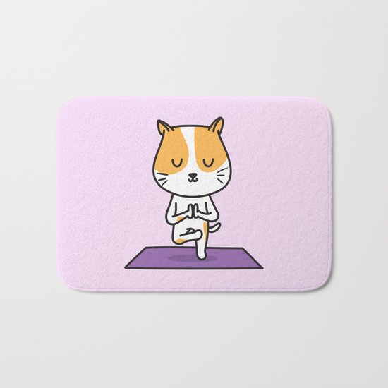 Yoga Cat Bath Mat
