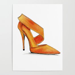 Orange High Heels Poster