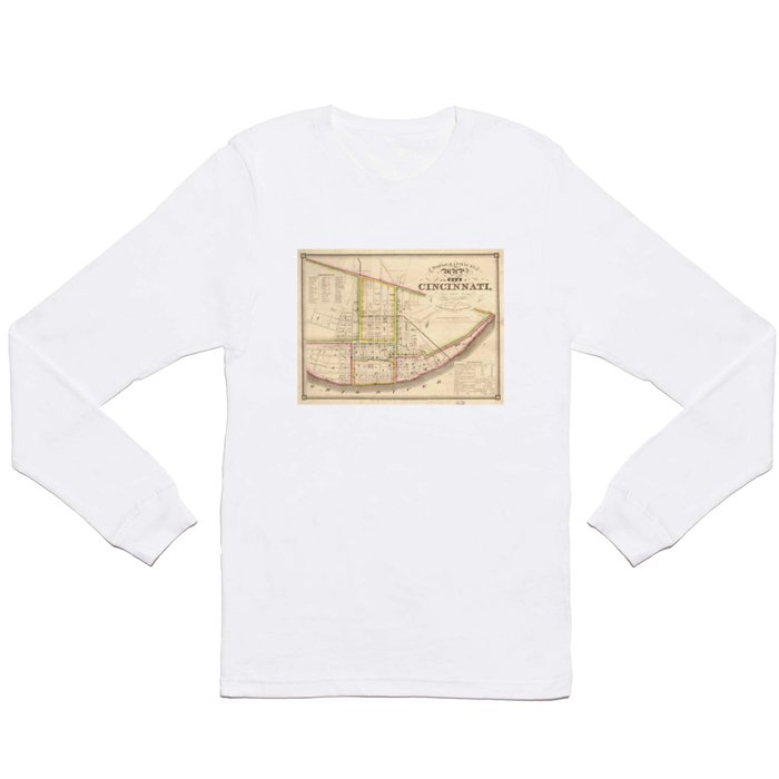 Vintage Map of Cincinnati Ohio (1841) Long Sleeve T Shirt