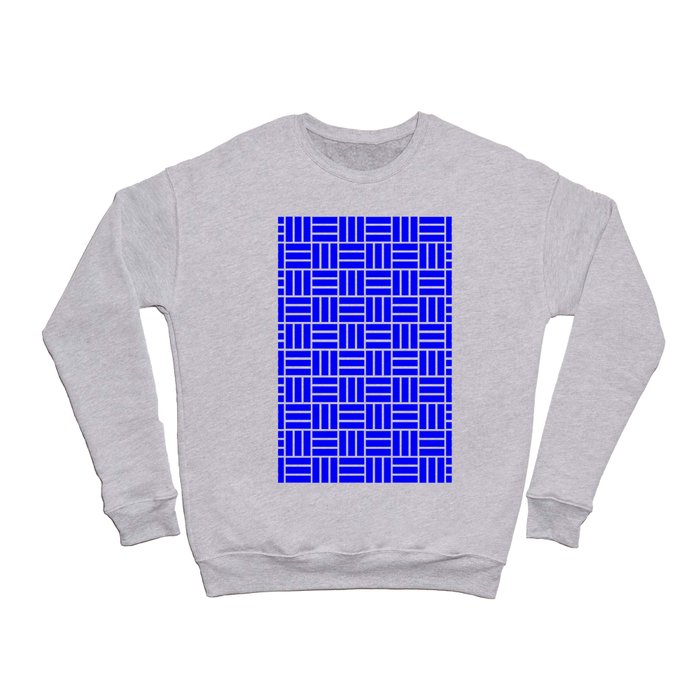 Basketweave (White & Blue Pattern) Crewneck Sweatshirt