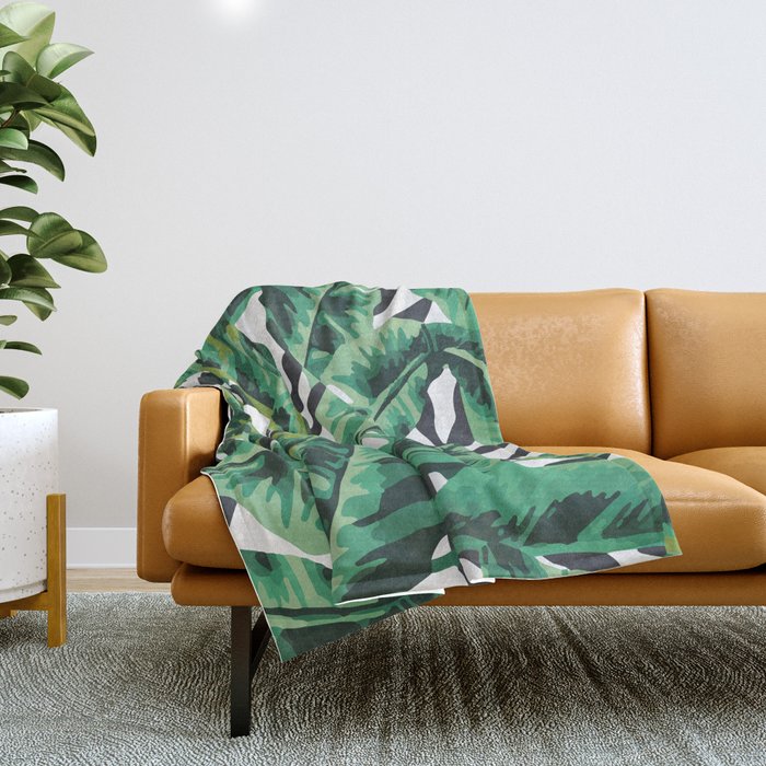 Leaf print throw blanket clearance