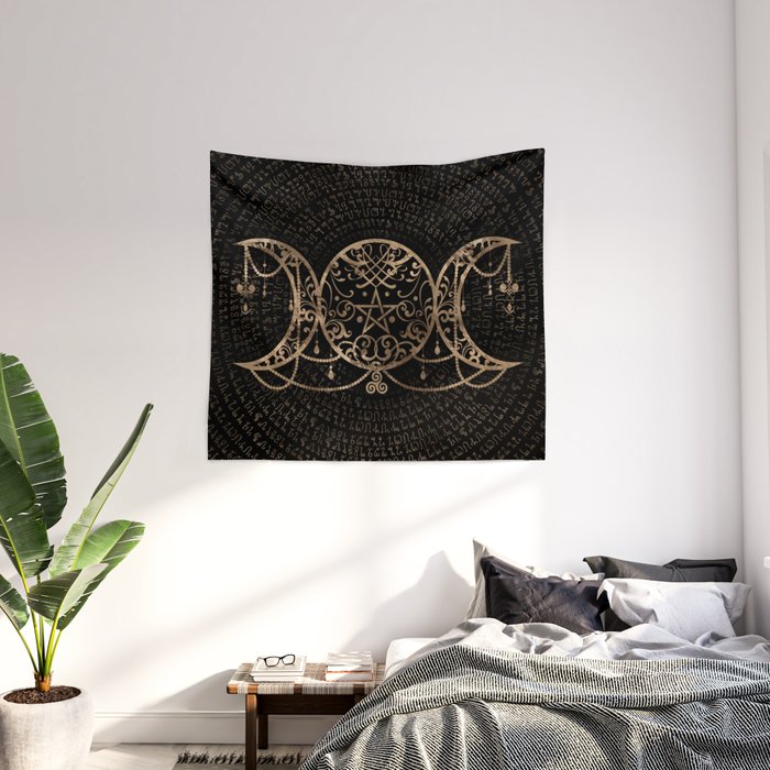 Triple moon goddess tapestry shop