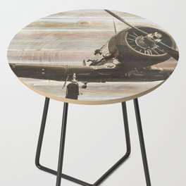 Old airplane 2 Side Table | Little, Wood, Gun, Replica, Remember, Engine, Zinc, Vintage, Radio, Old 