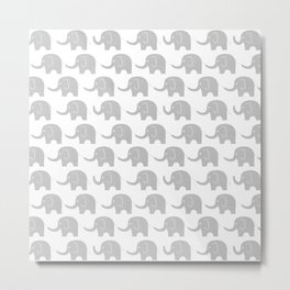 Grey Elephant Parade Metal Print | Animal, Baby, Elephants, Shapes, For, Zoo, Kids, Gray, Grey, Digital 