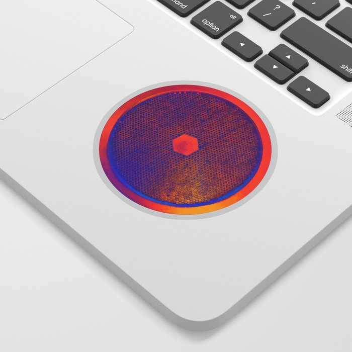 Supernova Superconductor | Science Photo Circle Hexagon Pattern Blue Orange Glowing Colors Sticker