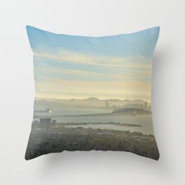 View of SF from Grizzly Peak, UC Berkeley Throw Pillow