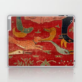 Animal Grotesques Mughal Carpet Fragment Digital Painting Laptop Skin