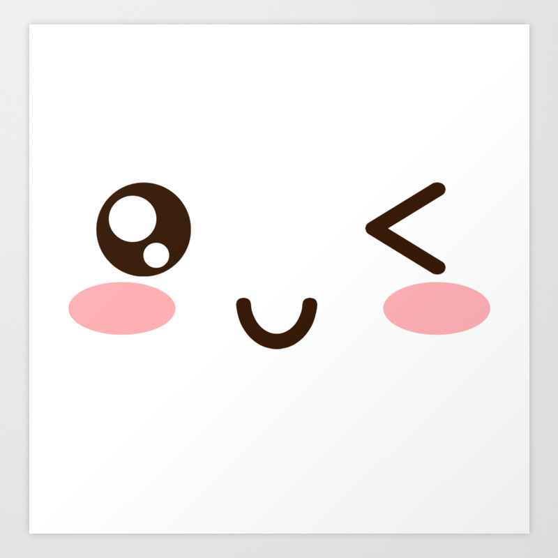 Cute Anime Japanese Emoji Emoticon Winky Face Art Print By Poser Boy Society6 Bullet point symbols & emojis. cute anime japanese emoji emoticon winky face art print by poser boy