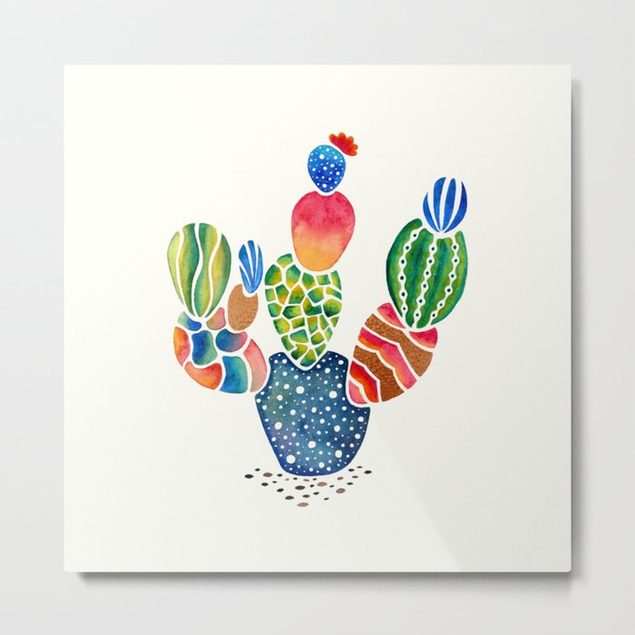 Colorful and abstract cactus Metal Print