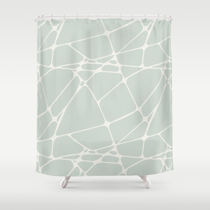 Pastel Green and Cream Abstract Mosaic Pattern 1 Pairs Behr 2022 Color of the Year Breezeway MQ3-21 Shower Curtain
