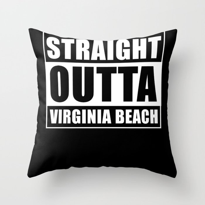 Straight Outta Virginia Beach Throw Pillow