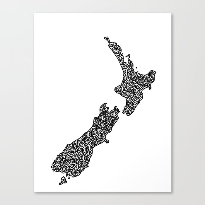 New Zealand Map Canvas Print