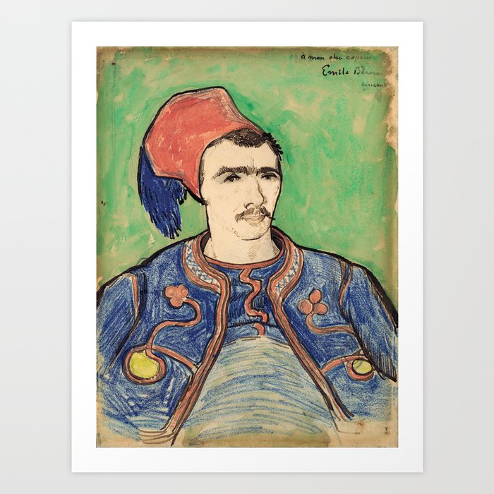 The Zouave by Vincent van Gogh, 1888 Art Print by Art Culture Society6