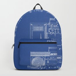 Boombox blue patent Backpack | Blueprint, Stereo, Dj, Dancer, Shematic, Boombox, Ghettoblaster, Patent, Cassete, Hifi 
