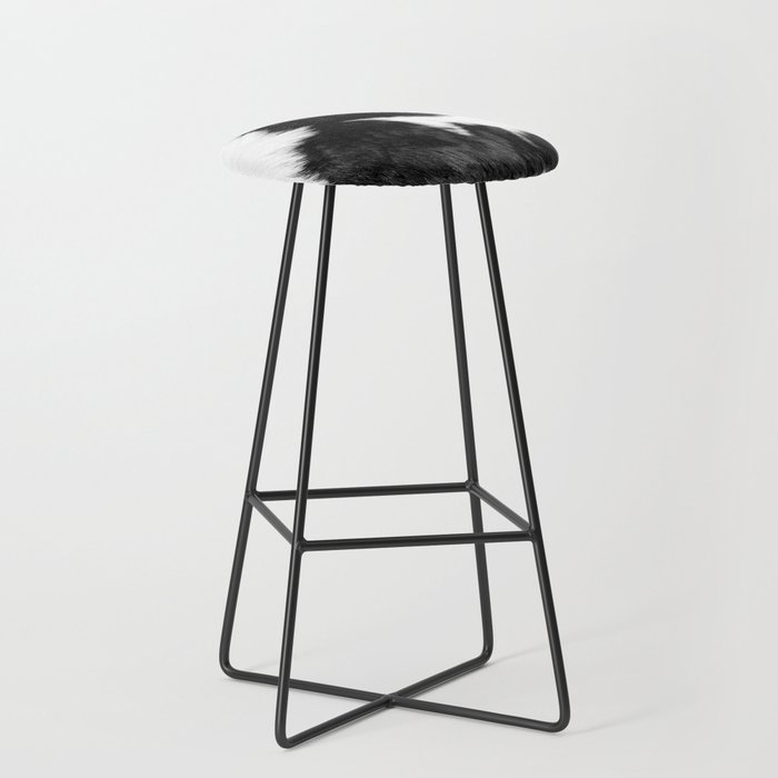 Decorative Black and White Cowhide Bar Stool