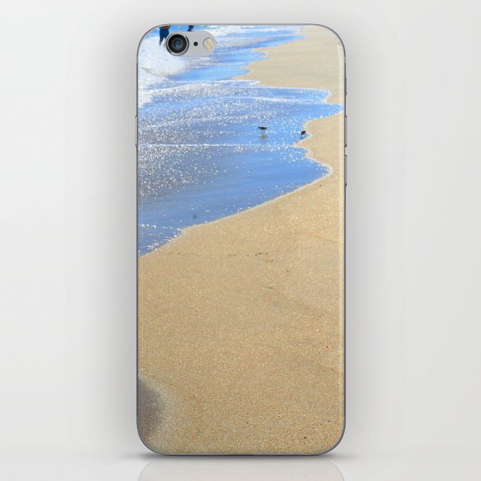 seascape 005: father, son, & 2 sandpipers iPhone Skin