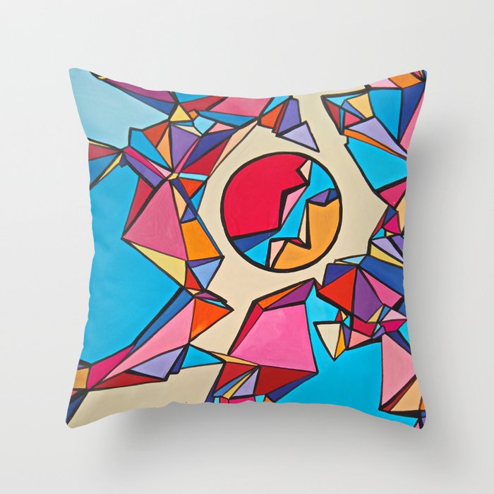 Crystalline abstract Throw Pillow