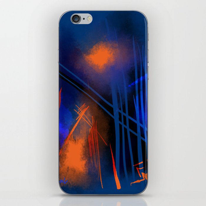 Abstract Blue and Orange iPhone Skin