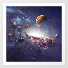 planets of the solar system galaxy Art Print