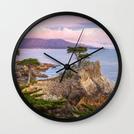 Lone Cypress Spring Sunset Wall Clock