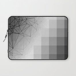 graphic design pixel geometric square pattern abstract background in black and white Laptop Sleeve
