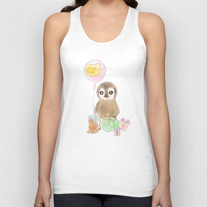 cute baby penguin with balloon Tank Top