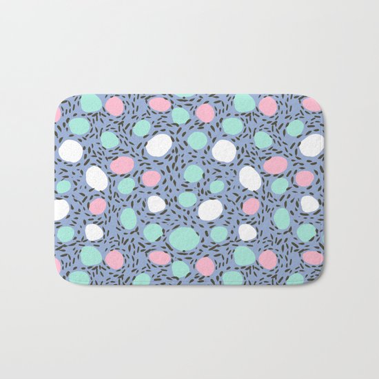 Minimal pastel modern pattern design polka dot dots basic nursery decor Bath Mat