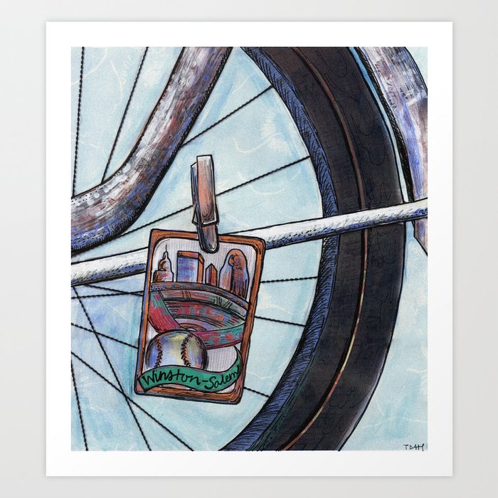 Winston-Salem Bike to the Ballpark Poster Art Print