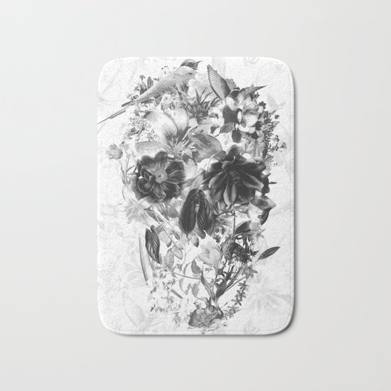 New Skull Light B&W Bath Mat