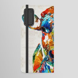 Colorful Cow Art - Mootown - By Sharon Cummings Android Wallet Case