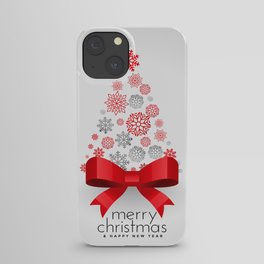 Christmas tree with snowflakes iPhone Case