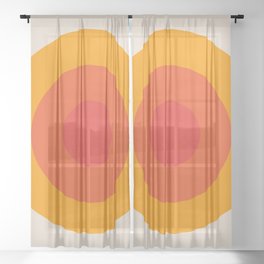 Kauai - Classic Colorful Abstract Minimal Retro 70s Style Graphic Design Sheer Curtain